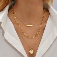 Basic Round Alloy Plating Women's Pendant Necklace 1 Piece main image 2