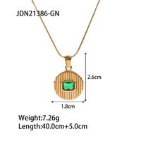 Mode Streifen Rostfreier Stahl Inlay Zirkon Halskette Mit Anhänger 1 Stück sku image 2