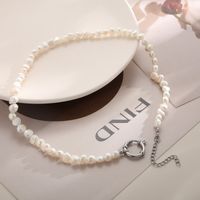 Elegant Geometric Stainless Steel Beaded Pearl Choker 1 Piece main image 7