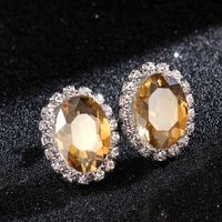 Women's Blue Crystal Alloy Diamond Stud Earrings main image 4