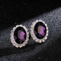 Women's Blue Crystal Alloy Diamond Stud Earrings main image 9