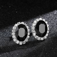 Women's Blue Crystal Alloy Diamond Stud Earrings sku image 10