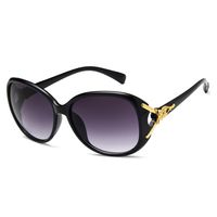 Fashion Solid Color Pc Oval Frame Metal Inlay Full Frame Women's Sunglasses sku image 1