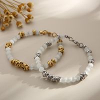 Fashion Geometric Stainless Steel Beaded Opal Bracelets Necklace 1 Piece main image 7