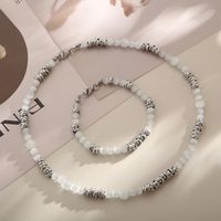 Fashion Geometric Stainless Steel Beaded Opal Bracelets Necklace 1 Piece main image 5