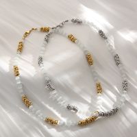 Fashion Geometric Stainless Steel Beaded Opal Bracelets Necklace 1 Piece main image 4