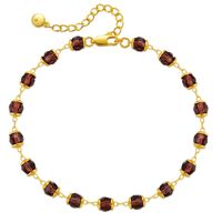 Fashion Geometric Copper Gold Plated Inlay Crystal Women's Anklet 1 Piece sku image 1