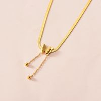 European And American Jewelry Special Interest Light Luxury Stainless Steel Real Gold Frosted Butterfly Pendant Exquisite Tassel Snake Bones Chain Clavicle Necklace main image 3