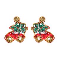 1 Pair Cute Fashion Christmas Tree Elk Plastic Handmade Christmas Women's Drop Earrings sku image 7