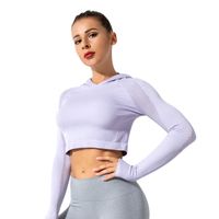 Fashion Solid Color Nylon Hooded Active Tops Yoga Jacket main image 2