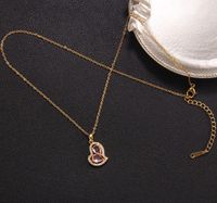Mode Herzform Kupfer Überzug Zirkon Halskette Mit Anhänger sku image 8