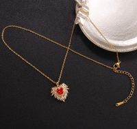 Fashion Heart Shape Copper Plating Zircon Pendant Necklace sku image 12