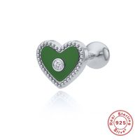 1 Pieza Estilo Simple Forma De Corazón Enchapado Plata Esterlina Pendientes sku image 9