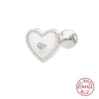 1 Pieza Estilo Simple Forma De Corazón Enchapado Plata Esterlina Pendientes sku image 4