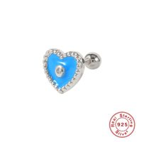 1 Pieza Estilo Simple Forma De Corazón Enchapado Plata Esterlina Pendientes sku image 6