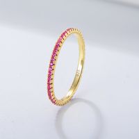 Retro Round Sterling Silver Inlay Zircon Rings sku image 6