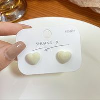 Sweet Heart Shape Flocking Women's Ear Studs 1 Pair sku image 5
