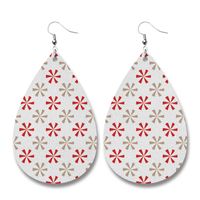 1 Pair Fashion Snowman Snowflake Elk Pu Leather Iron Drop Earrings sku image 6