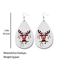 1 Pair Fashion Snowman Snowflake Elk Pu Leather Iron Drop Earrings main image 4