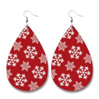 1 Pair Fashion Snowman Snowflake Elk Pu Leather Iron Drop Earrings sku image 7