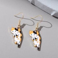 Cute Cat Alloy Women's Drop Earrings 1 Pair sku image 3