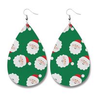 1 Pair Fashion Snowman Snowflake Elk Pu Leather Iron Drop Earrings sku image 8