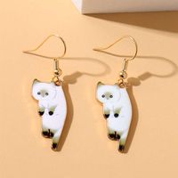 Cute Cat Alloy Women's Drop Earrings 1 Pair sku image 1