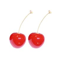 Fashion Sweet Cherry Fruit Synthetic Resin Alloy Fruit Resin Women's Earrings 1 Pair main image 3