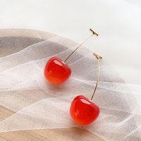 Fashion Sweet Cherry Fruit Synthetic Resin Alloy Fruit Resin Women's Earrings 1 Pair sku image 3