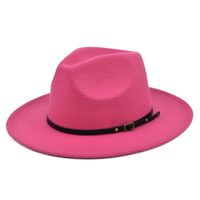 Unisex Retro Solid Color Sewing Flat Eaves Fedora Hat main image 4