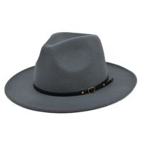 Unisex Retro Solid Color Sewing Flat Eaves Fedora Hat main image 3