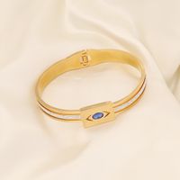 Fashion Eye Stainless Steel Plating Zircon Bangle 1 Piece main image 3