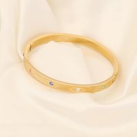 Fashion Eye Stainless Steel Plating Zircon Bangle 1 Piece main image 8