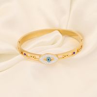 Fashion Eye Stainless Steel Plating Zircon Bangle 1 Piece main image 4