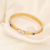 Fashion Eye Stainless Steel Plating Zircon Bangle 1 Piece main image 11