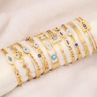 Fashion Eye Stainless Steel Plating Zircon Bangle 1 Piece main image 1