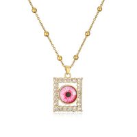 Fashion Eye Copper Gold Plated Zircon Pendant Necklace 1 Piece sku image 1
