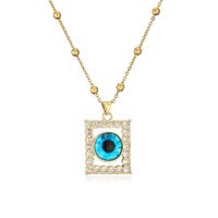Fashion Eye Copper Gold Plated Zircon Pendant Necklace 1 Piece sku image 2