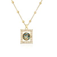 Fashion Eye Copper Gold Plated Zircon Pendant Necklace 1 Piece sku image 4