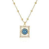 Fashion Eye Copper Gold Plated Zircon Pendant Necklace 1 Piece sku image 5
