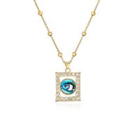 Fashion Eye Copper Gold Plated Zircon Pendant Necklace 1 Piece sku image 7