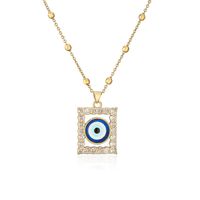 Fashion Eye Copper Gold Plated Zircon Pendant Necklace 1 Piece sku image 8