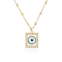 Fashion Eye Copper Gold Plated Zircon Pendant Necklace 1 Piece sku image 9
