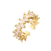 Fashion Geometric Copper Gold Plated Zircon Open Ring 1 Piece sku image 1