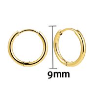 1 Pair Classic Style Solid Color Plating Stainless Steel Gold Plated Silver Plated Hoop Earrings main image 4