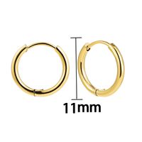 1 Pair Classic Style Solid Color Plating Stainless Steel Gold Plated Silver Plated Hoop Earrings sku image 2