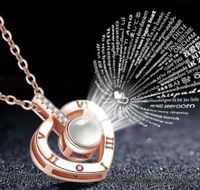 Fashion Heart Shape Titanium Steel Plating Hollow Out Inlay Zircon Pendant Necklace 1 Piece sku image 3