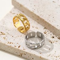 Simple Style Geometric Stainless Steel Plating Open Ring 1 Piece main image 1