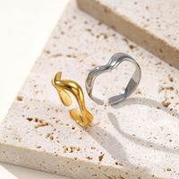 Simple Style Solid Color Stainless Steel Plating Open Ring 1 Piece main image 6