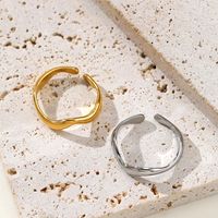 Simple Style Solid Color Stainless Steel Plating Open Ring 1 Piece main image 5